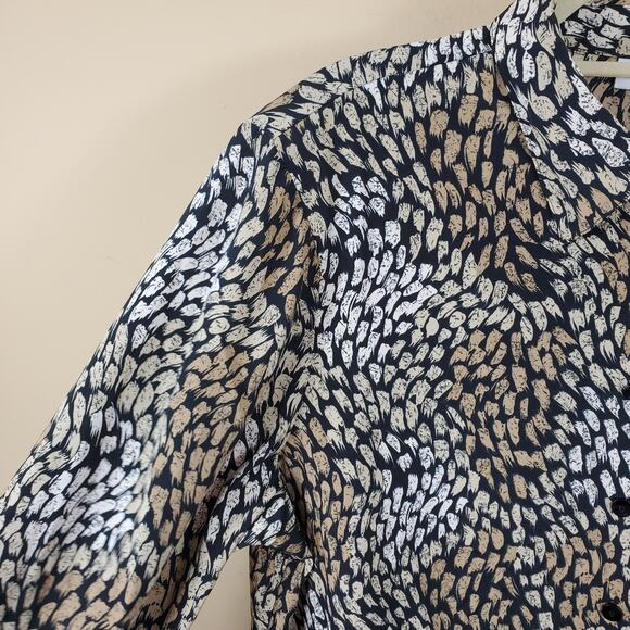 Vintage Liz Baker Print Button Up Blouse Size 18 - Picture 6 of 10